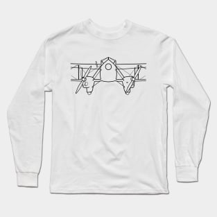 DH Dragon Rapide 1930s classic aircraft black outline graphic Long Sleeve T-Shirt